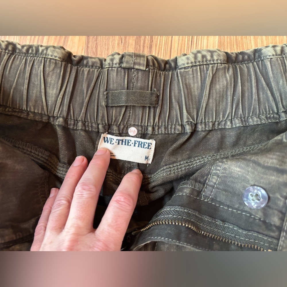 Free People We The Free Can't Compare Slouch Pants Army Green Medium - Picture 9 of 13